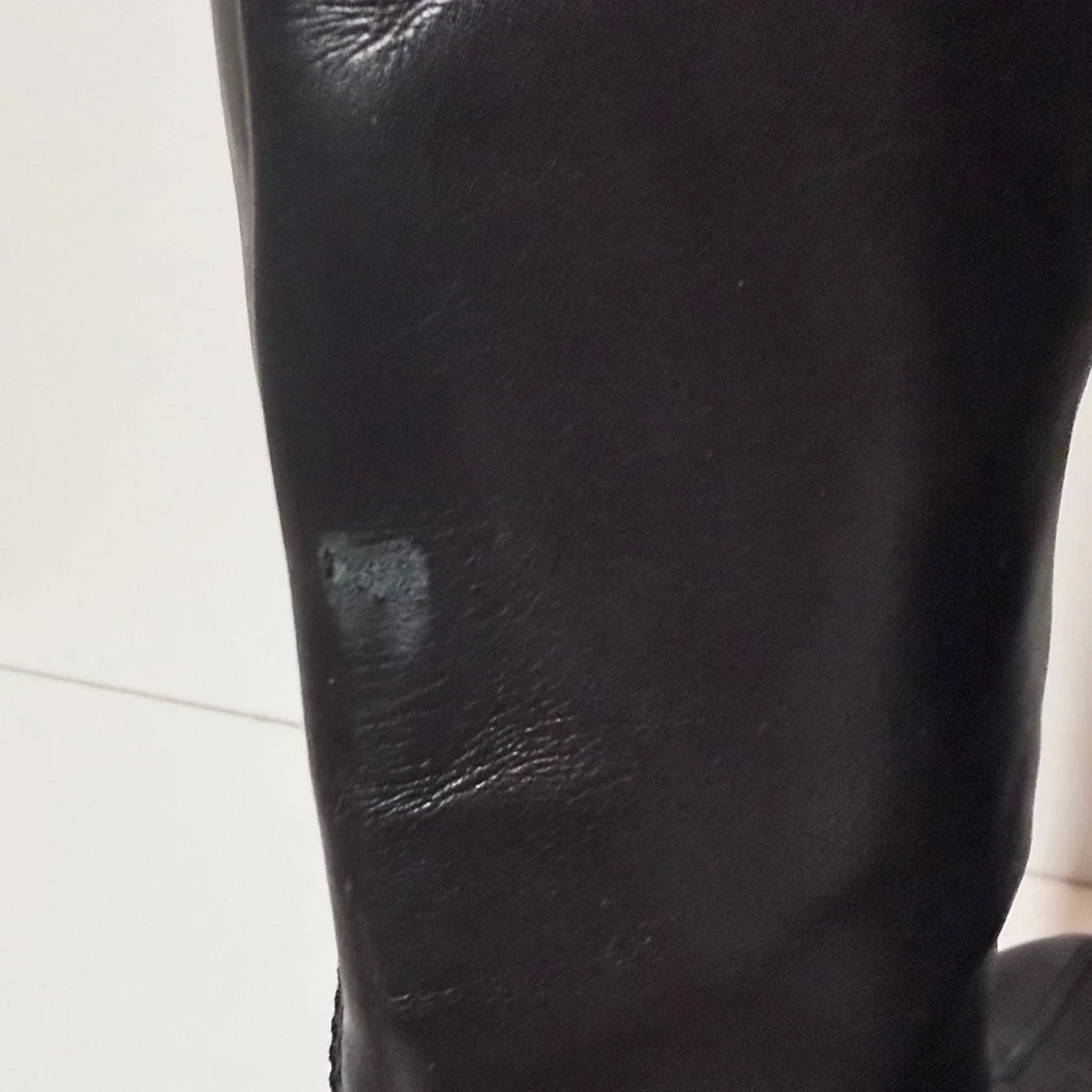 Sergio Rossi Knee High Tall Boots with Side Buckle Detail